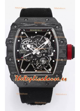 Richard Mille RM35-01 Rafael Nadal Caja de Fibra de Carbono con Genuino Tourbillon Reloj Super clone