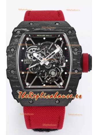Richard Mille RM35-01 Rafael Nadal Caja de Fibra de Carbono con Genuino Tourbillon Reloj Super clone