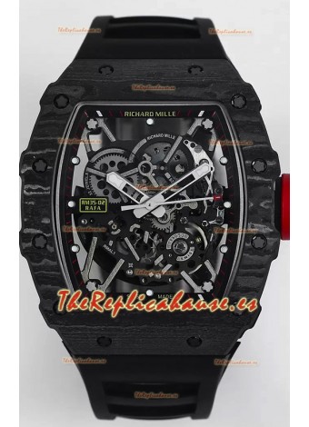 Richard Mille RM35-02 Rafael Nadal Caja de Fibra de Carbono con Genuino Tourbillon Reloj Super clone