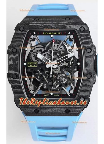 Richard Mille RM35-02 Rafael Nadal Caja de Fibra de Carbono con Genuino Tourbillon Reloj Super clone