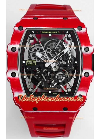 Richard Mille RM35-02 Rafael Nadal Caja de Fibra de Carbono con Genuino Tourbillon Reloj Super clone
