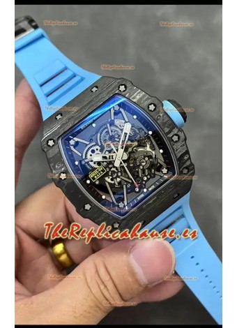 Richard Mille RM35-02 Rafael Nadal Caja Fibra de Carbono con Tourbillon Genuino Reloj Super Clone