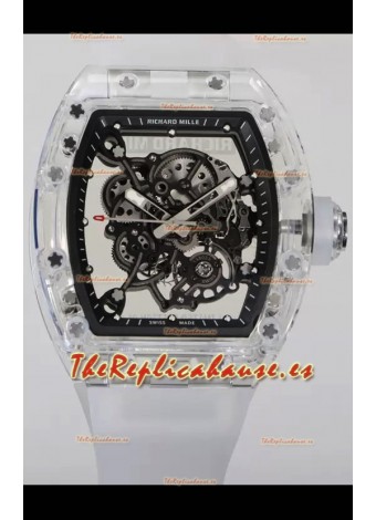 Richard Mille RM055 Caja con Zafiro Transparente con Genuino Tourbillon Reloj Super Clon