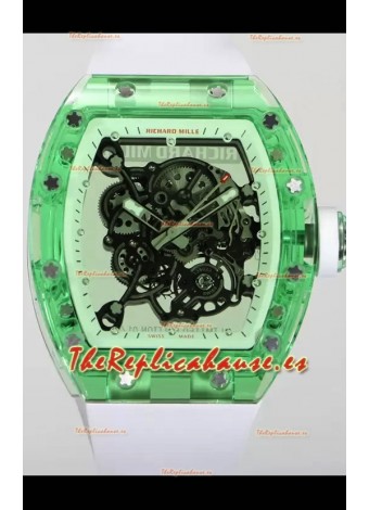 Richard Mille RM055 Caja con Zafiro Transparente con Genuino Tourbillon Reloj Super Clon