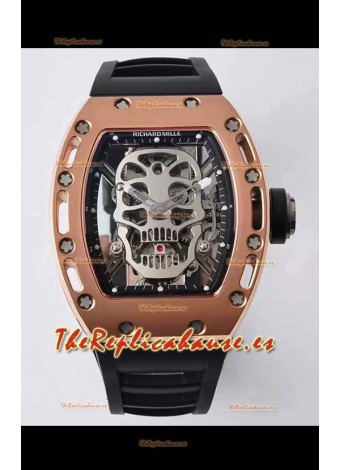 Richard Mille RM052 Skull Genuina Edición Tourbillon Caja en Oro Rosado