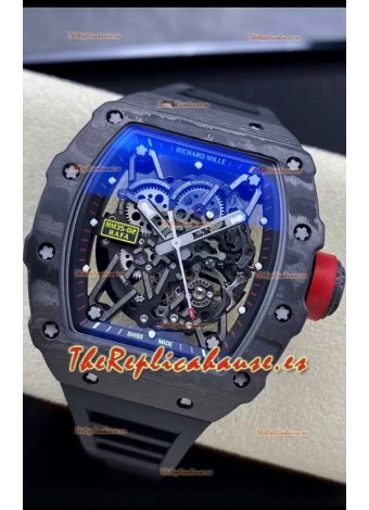 Richard Mille RM35-02 Rafael Nadal Fibra de Carbono con Tourbillon Genuino Reloj Super Clon
