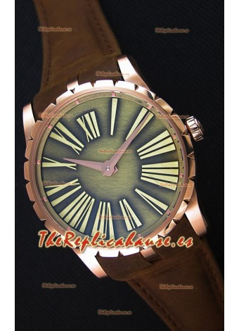 Roger Dubuis Excalibur Caja de Acero Dial Verde Reloj Réplica Suizo