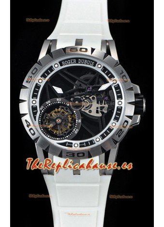 Roger Dubuis Excalibur Spider Flying Tourbillon Skeleton Caja de Titanio Reloj Suizo a Espejo 1:1