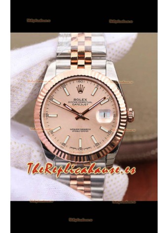 Rolex Datejust 41MM Movimiento Cal.3135 Reloj Réplica Suizo en Acero 904L en Dos Tonos Dial Champange