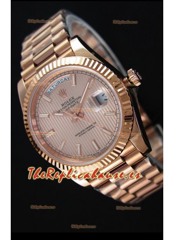 Rolex Day Date Reloj Réplica Japonés - Caja en Oro Rosado Dial en Oro 40MM