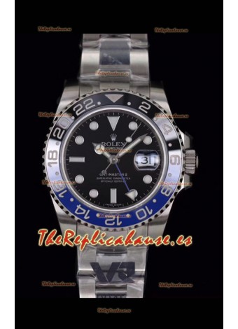 Rolex GMT Masters Batman Reloj Réplica Movimiento Japonés en Correa Oyster