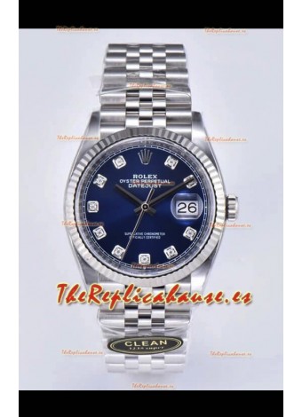 Rolex Datejust 126234 36MM Réplica Suiza en Acero 904L Dial Azul Réplica Espejo 1:1