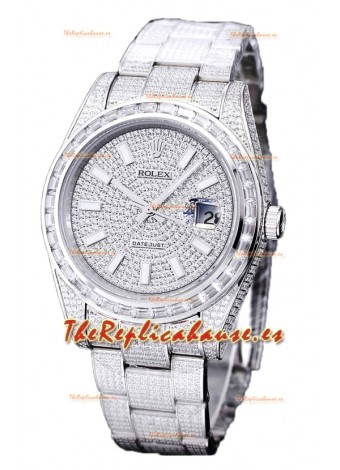 Rolex Datejust 41MM Réplica Suiza - Edición Iced Out Dial en Diamantes