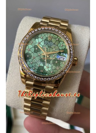 Rolex Datejust M278248 31MM Réplica Suiza en Oro - Dial Verde Motivo Calidad Espejo 1:1