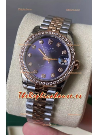 Rolex Datejust M278381RBR 31MM Réplica Suiza Oro Rosado de Dos Tonos - Dial Azul Calidad Espejo 1:1