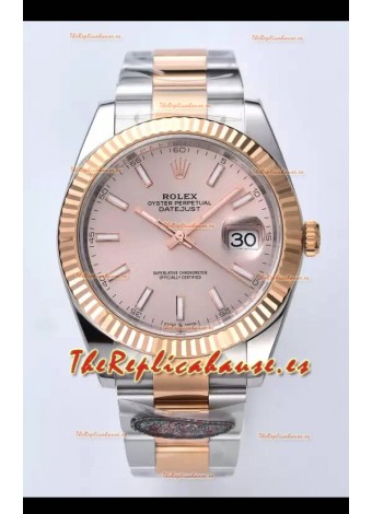 Rolex Datejust Movimiento Cal.3235 Réplica Espejo 1:1 Acero 904L 41MM - Caja Oro Rosado Dos Tonos