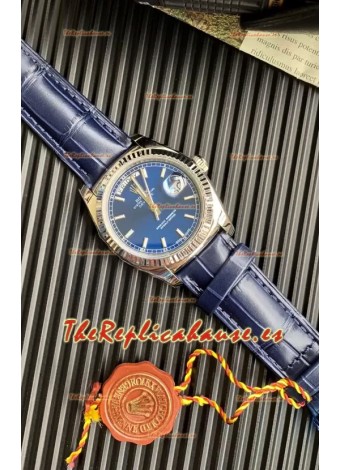 Rolex Day Date Reloj Acero 904L Dial Azul 36MM - Calidad Espejo 1:1
