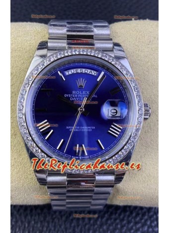 Rolex Day Date M228206-0015 Acero 904L 40MM - Dial Azul Reloj Réplica 1:1