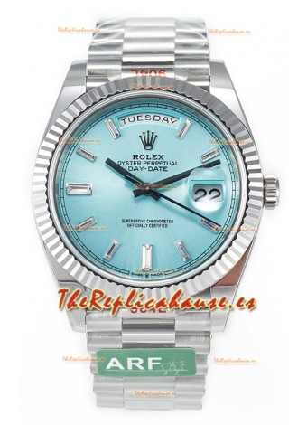 Rolex Day Date Acero Inoxidable 904L Reloj Dial Diamantes Azul Tiffany 40MM - Calidad Espejo 1:1