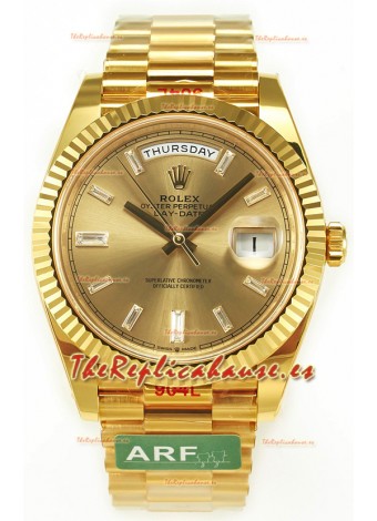 Rolex Day Date Presidential 18K Yellow Gold Watch 40MM - Gold Diamonds Dial Calidad Espejo 1:1