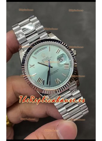 Rolex Day Date Presidential Acero Inoxidable Azul ICE Dial Reloj 40MM - Calidad Espejo 1:1