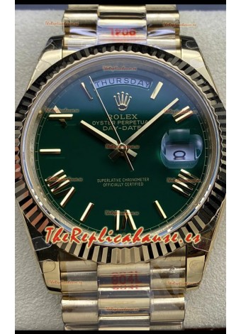Rolex Day Date Presidential Reloj Oro Rosado 18K 40MM - Dial Verde Oliva Calidad Espejo 1:1