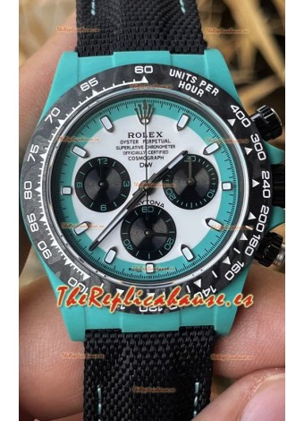 Rolex Cosmograph Daytona Edición DiW CELESTE INVERT Reloj Fibra de Carbono - Movimiento Cal.4130