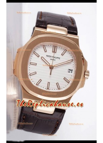 Patek Philippe Nautilus 5711/1R 1 Reloj Réplica a Espejo 1:1 Dial Blanco Oro Rosado