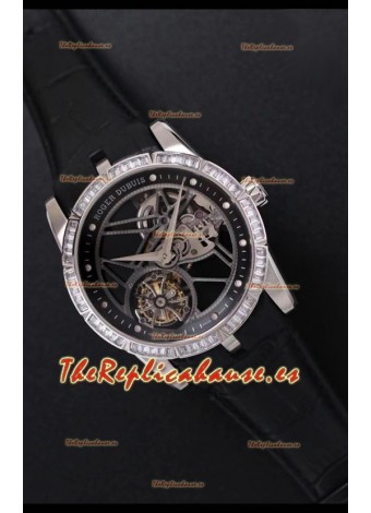 Roger Dubuis Excalibur Spider Flying Tourbillon Skeleton Caja de Titanio Reloj a Espejo 1:1