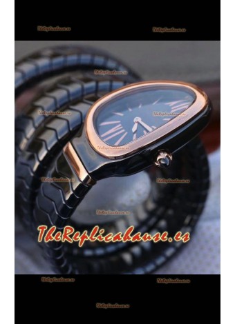 Bvlgari Edición Serpenti Reloj Réplica en Cerámica Negra Calidad a Espejo 1:1