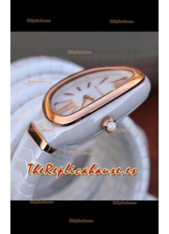 Bvlgari Edición Serpenti Reloj Réplica en Cerámica Blanca Calidad a Espejo 1:1
