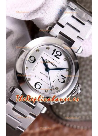 Pasha De Cartier Reloj Réplica Suizo Automático Calidad Espejo 1:1 32MM - Steel Dial