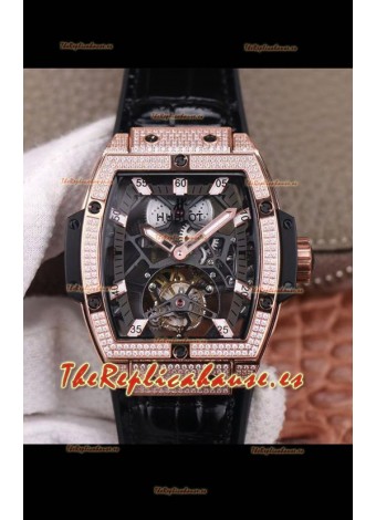 Hublot Masterpiece MP Edición Genuino Tourbillon Reloj Réplica Suizo Caja en Oro Rosado