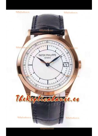 Patek Philippe Calatrava 5296 Dial Sector Reloj Réplica Suizo a espejo 1:1Oro Rosado Casing