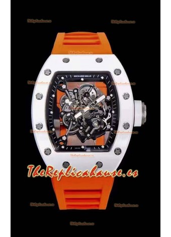 Richard Mille RM055 Caja de Cerámica Reloj Réplica a espejo 1:1 Correa Naranja