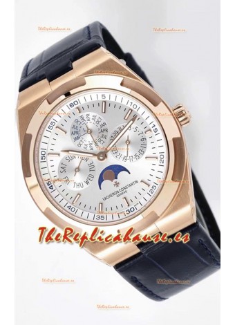 Vacheron Constantin Overseas Perpetual Calendar Ultra-Fino Reloj Réplica Dial Acero Caja Oro Rosado