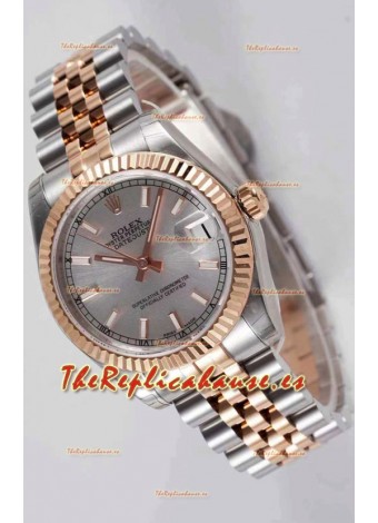 Rolex Datejust 31MM Movimiento Cal.3135 Movement Reloj Réplica Suizo Dial Gris Correa Jubilee - Reloj Ultimate Acero 904L