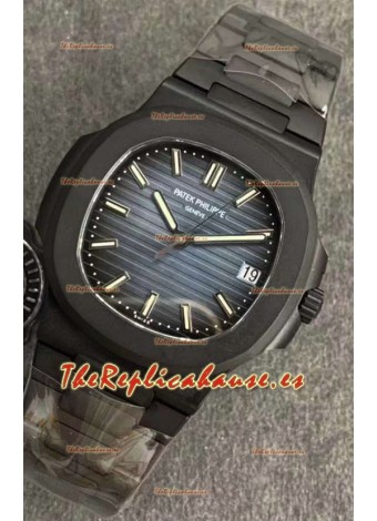Patek Philippe Nautilus 5711 Revestimiento PVD Negro Reloj Réplica Suizo Dial Azul 