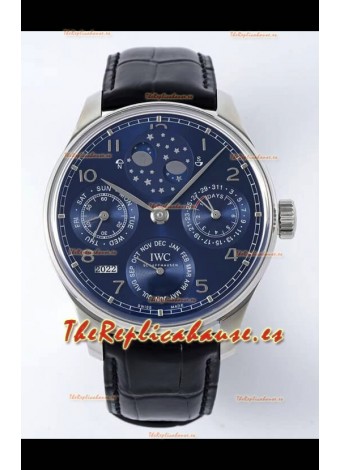 IWC Portuguese Perpetual Calendar Acero Inoxidable Reloj Réplica Suizo REF. IW503401