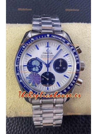 Omega Speedmaster Silver Snoopy Réplica Espejo 1:1 (Globo Rotatorio y Snoopy en la parte Trasera)