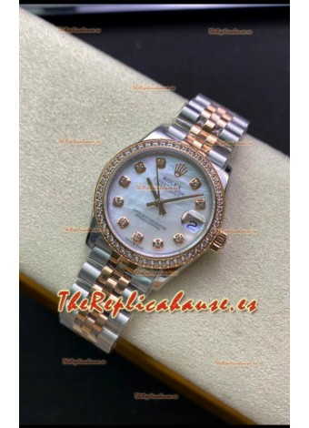 Rolex Datejust 278381 31MM Reloj Réplica Suizo en Acero 904L Oro Rosado dos Tonos - Réplica a Espejo 1:1