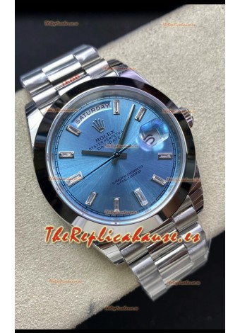 Rolex Day Date Presidential 228206 Acero 904L 40MM - Dial Azul ICE Reloj Calidad Espejo 1:1