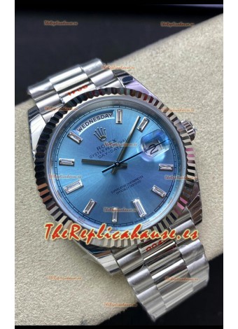 Rolex Day Date M228236-0006 904L Acero 40MM - Dial Azul Ice Répilca a Espejo 1:1