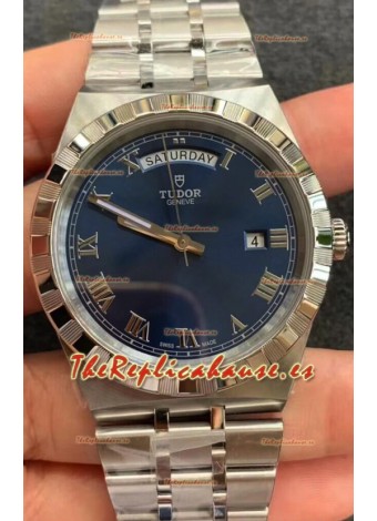 Tudor Reloj Edición Royal - Réplica Espejo 1:1 en Caja de Acero - Dial Romano Azul