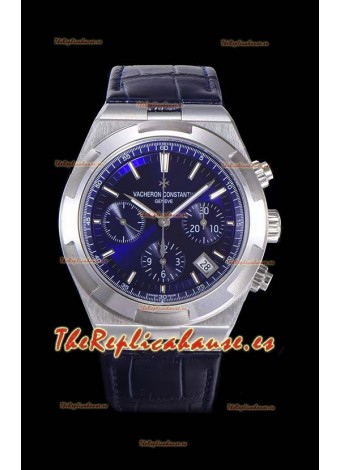 Vacheron Constantin Overseas Cronógrafo Dial Azul Reloj Réplica Suizo - Leather Strap