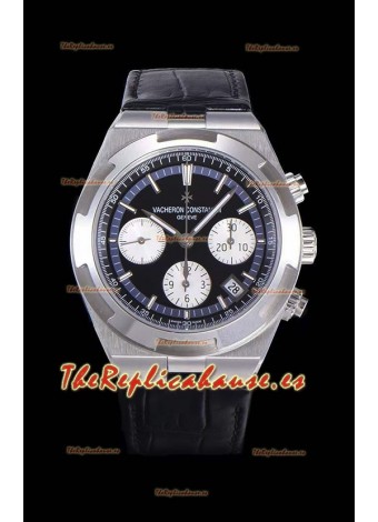 Vacheron Constantin Overseas Cronógrafo Dial Negro Reloj Réplica Suizo - Correa de Piel