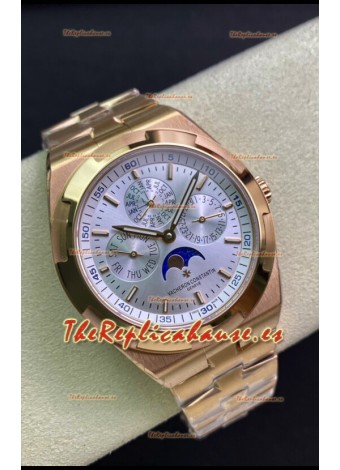 Vacheron Constantin Overseas Calendario Perpetuo Dial Acero Ultra-Fino Caja Oro Rosado Réplica