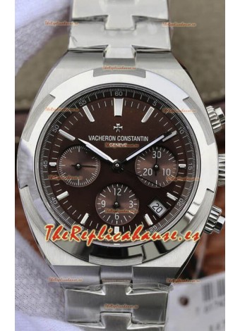 Vacheron Constantin Overseas Cronógrafo Dial Marrón Reloj Réplica Suizo - Correa Acero Inoxidable