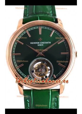Vacheron Constantin Traditionelle Swiss Tourbillon Oro Rosado Reloj Réplica Espejo 1:1 
