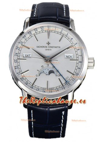 Vacheron Constantin Traditionelle Complete Calendar Cahapada Oro Blanco Dial Blanco Réplica Suiza